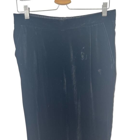Vince Trouser Pants Velvet Single Pleat Elastic Waist Pull On Black Size Small - Picture 6 of 14